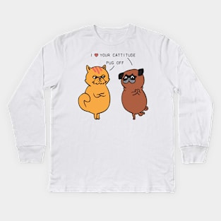 Cat attitude Kids Long Sleeve T-Shirt